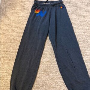 Aviator Nation Blue Sweatpants Relaxed Fit Elastic Cuffs